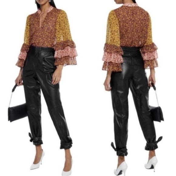 Alice & Olivia Justice Tiered Ruffle Bell Sleeve Blouse Medium NWT - Picture 6 of 6